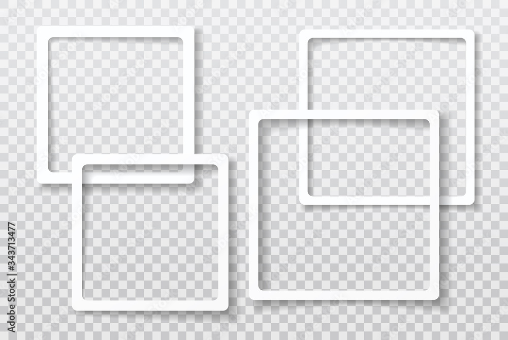 Poster white paper frames with soft shadow for text or picture