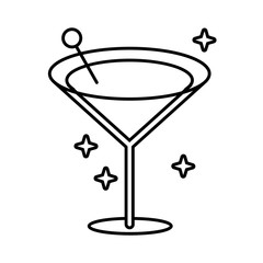 Fototapeta na wymiar fresh cocktail drink line style icon