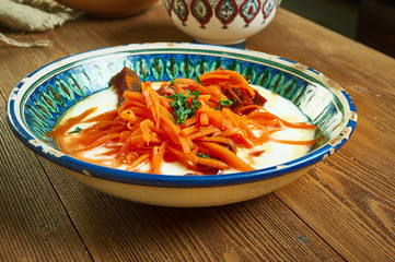 Beets  carrots with cumin  haydari