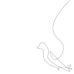 Bird one line drawing vector illustration