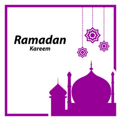Conceptual vector of Ramadan Kareem greeting card. Arabic text translation : Ramadan Kareem