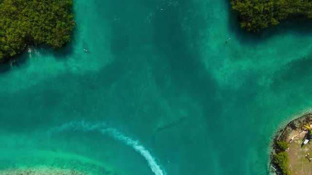 Blue lagoon canal, Cancun, Mexico.
