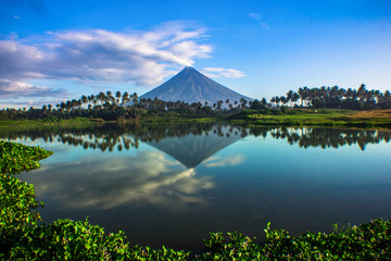Mayon Volcano with Reflection in Gabawan Lake Daraga Albay Bicol Philippines

C