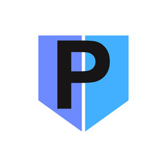 3d blue cubes, p letter with cubes