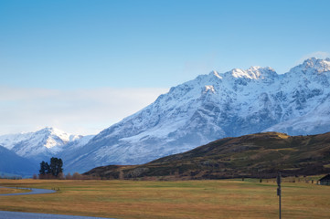 Mountain views from a country road, South Island New Zealand