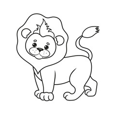Coloring page with a lion. 