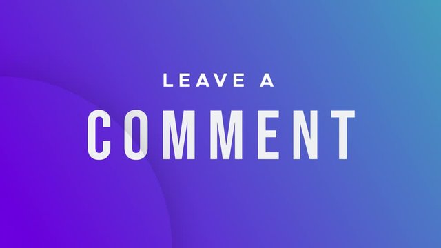 Leave a comment call for action on youtube animation