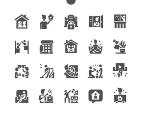 Stay at home Well-crafted Pixel Perfect Vector Solid Icons 30 2x Grid for Web Graphics and Apps. Simple Minimal Pictogram