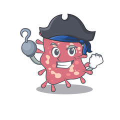 Haemophilus ducreyi cartoon design style as a Pirate with hook hand and a hat