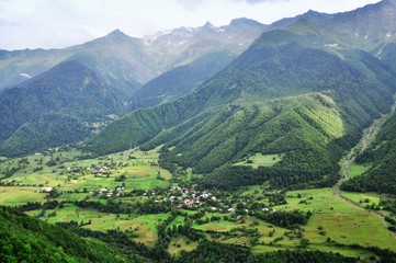 Fototapeta na wymiar green mountains in georgia