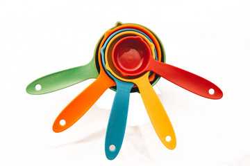 Set of measuring cups or measuring spoons use in cooking