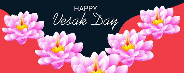 Vector illustration of a background or poster for celebrate Happy Vesak day or Buddha Purnima.