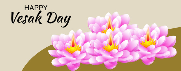 Vector illustration of a background or poster for celebrate Happy Vesak day or Buddha Purnima.