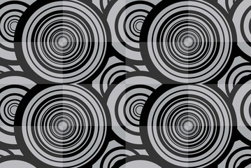 Black and white seamless background with circles