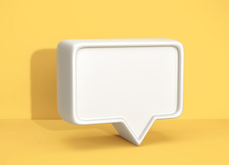 Social media notification icon, white bubble speech