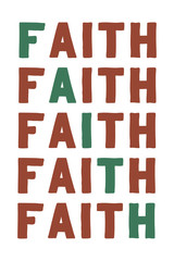 Faith Colorful isolated vector saying