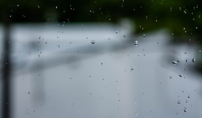 Obraz premium water textures, glass drops, green and white tones