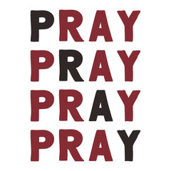 Pray Colorful isolated vector saying