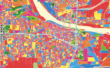 Obraz premium Little Rock, Arkansas, USA, colorful vector map