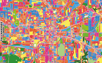 Tallahassee, Florida, USA, colorful vector map