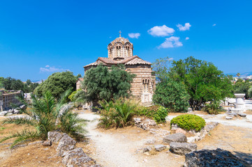 Fototapeta na wymiar View of the Church of the Holy Apostles in the Ancient Agora, Athens, Greece
