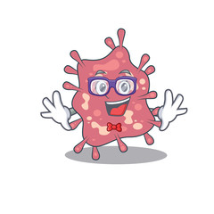 Mascot design style of geek haemophilus ducreyi with glasses