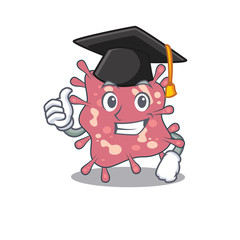 Happy face of haemophilus ducreyi in black graduation hat for the ceremony