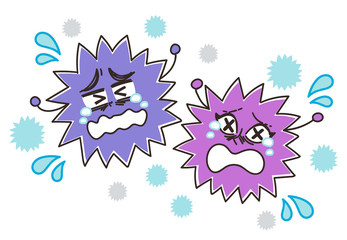 ウイルス 除菌 消毒 予防 イラスト 感染 © よぴんこ（yopinco）