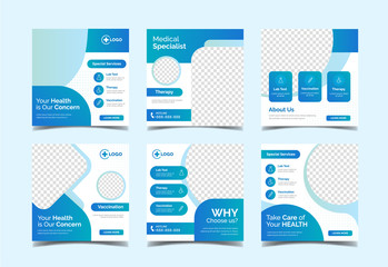 Modern medical banner for social media post template