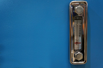 Visual oil hydraulic level indicators closeup, Hydraulic system.    