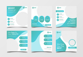 Medical healthcare banner for social media post template