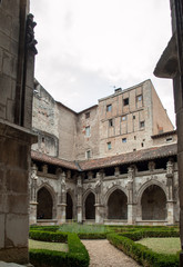 Medieval Cloister of Saint Etienne Cathedral in Cahors, Occitanie, France