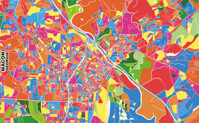 Macon, Georgia, USA, colorful vector map