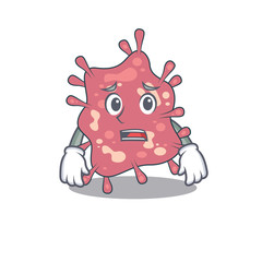 Cartoon design style of haemophilus ducreyi showing worried face
