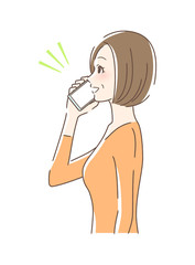 スマホで通話する女性の横顔