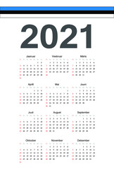 Estonian 2021 year vector calendar