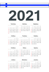 Finnish 2021 year vector calendar