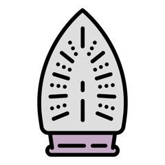 Flat iron icon. Outline flat iron vector icon for web design isolated on white background