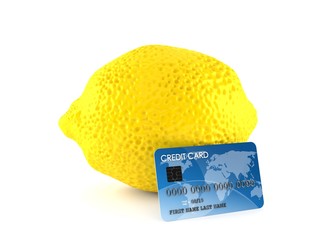 Lemon with credit card