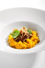 Beef cheek with baked celery root ragout