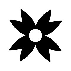 Flower Black Icon in trendy flat style isolated on white background. Spring symbol for your web site design, logo, app, UI.