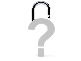 Question mark with padlock