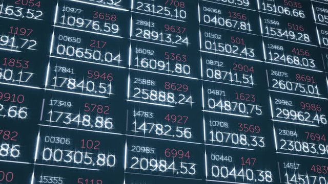 Schimmernder Daten-Matrix Hintergrund mit Kamerabewegung