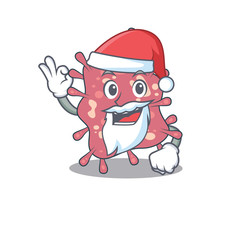 Haemophilus ducreyi Santa cartoon character with cute ok finger