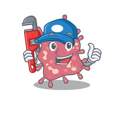 Haemophilus ducreyi Smart Plumber cartoon character design with tool