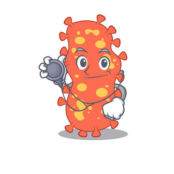 Bacteroides in doctor cartoon character with tools