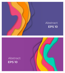 Modern abstract color bright 3d banner