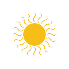 Flat sun icon design isolated on white background