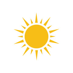 Flat sun icon design isolated on white background
