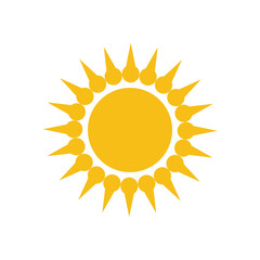 Flat sun icon design isolated on white background